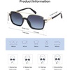 image:imageSOJOS Trendy Aviator Sunglasses for Women Men Polarized Retro Square Y2K Oversized Sun Glasses SJ2659Black Frame Blue Grading Lens
