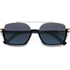 image:imageSOJOS Trendy Aviator Sunglasses for Women Men Polarized Retro Square Y2K Oversized Sun Glasses SJ2659Black Frame Blue Grading Lens