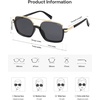 image:imageSOJOS Trendy Aviator Sunglasses for Women Men Polarized Retro Square Y2K Oversized Sun Glasses SJ2659Black Frame Grey Lens