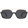 image:imageSOJOS Trendy Aviator Sunglasses for Women Men Polarized Retro Square Y2K Oversized Sun Glasses SJ2659Black Frame Grey Lens