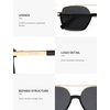 image:imageSOJOS Trendy Aviator Sunglasses for Women Men Polarized Retro Square Y2K Oversized Sun Glasses SJ2659Black Frame Grey Lens