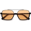 image:imageSOJOS Trendy Aviator Sunglasses for Women Men Polarized Retro Square Y2K Oversized Sun Glasses SJ2659Black Frame Orange Lens