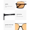 image:imageSOJOS Trendy Aviator Sunglasses for Women Men Polarized Retro Square Y2K Oversized Sun Glasses SJ2659Black Frame Orange Lens