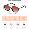 image:imageSOJOS Trendy Aviator Sunglasses for Women Men Polarized Retro Square Y2K Oversized Sun Glasses SJ2659Black Frame Red Grading Lens
