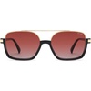 image:imageSOJOS Trendy Aviator Sunglasses for Women Men Polarized Retro Square Y2K Oversized Sun Glasses SJ2659Black Frame Red Grading Lens