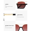 image:imageSOJOS Trendy Aviator Sunglasses for Women Men Polarized Retro Square Y2K Oversized Sun Glasses SJ2659Black Frame Red Grading Lens