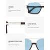 image:imageSOJOS Trendy Aviator Sunglasses for Women Men Polarized Retro Square Y2K Oversized Sun Glasses SJ2659Brown Frame Blue Lens