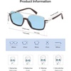 image:imageSOJOS Trendy Aviator Sunglasses for Women Men Polarized Retro Square Y2K Oversized Sun Glasses SJ2659Brown Frame Blue Lens
