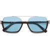 image:imageSOJOS Trendy Aviator Sunglasses for Women Men Polarized Retro Square Y2K Oversized Sun Glasses SJ2659Brown Frame Blue Lens