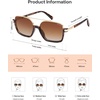 image:imageSOJOS Trendy Aviator Sunglasses for Women Men Polarized Retro Square Y2K Oversized Sun Glasses SJ2659Tortoise Frame Brown Grading Lens