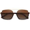 image:imageSOJOS Trendy Aviator Sunglasses for Women Men Polarized Retro Square Y2K Oversized Sun Glasses SJ2659Tortoise Frame Brown Grading Lens