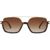 image:imageSOJOS Trendy Aviator Sunglasses for Women Men Polarized Retro Square Y2K Oversized Sun Glasses SJ2659Tortoise Frame Brown Grading Lens