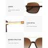 image:imageSOJOS Trendy Aviator Sunglasses for Women Men Polarized Retro Square Y2K Oversized Sun Glasses SJ2659Tortoise Frame Brown Grading Lens
