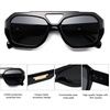 image:imageSOJOS Trendy Aviator Sunglasses for Womens Mens PolarizedHexagonal Square Double Bridge Designer Inspired Sun Glasses SJ2288Black