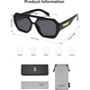image:imageSOJOS Trendy Aviator Sunglasses for Womens Mens PolarizedHexagonal Square Double Bridge Designer Inspired Sun Glasses SJ2288Black