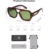 image:imageSOJOS Trendy Aviator Sunglasses for Womens Mens PolarizedHexagonal Square Double Bridge Designer Inspired Sun Glasses SJ2288Coffee