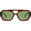 image:imageSOJOS Trendy Aviator Sunglasses for Womens Mens PolarizedHexagonal Square Double Bridge Designer Inspired Sun Glasses SJ2288Coffee