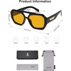 image:imageSOJOS Trendy Aviator Sunglasses for Womens Mens PolarizedHexagonal Square Double Bridge Designer Inspired Sun Glasses SJ2288Dark Black