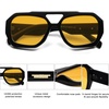 image:imageSOJOS Trendy Aviator Sunglasses for Womens Mens PolarizedHexagonal Square Double Bridge Designer Inspired Sun Glasses SJ2288Dark Black