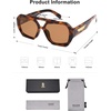 image:imageSOJOS Trendy Aviator Sunglasses for Womens Mens PolarizedHexagonal Square Double Bridge Designer Inspired Sun Glasses SJ2288Demi