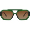 image:imageSOJOS Trendy Aviator Sunglasses for Womens Mens PolarizedHexagonal Square Double Bridge Designer Inspired Sun Glasses SJ2288TortoiseBrown