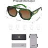 image:imageSOJOS Trendy Aviator Sunglasses for Womens Mens PolarizedHexagonal Square Double Bridge Designer Inspired Sun Glasses SJ2288TortoiseBrown