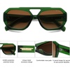 image:imageSOJOS Trendy Aviator Sunglasses for Womens Mens PolarizedHexagonal Square Double Bridge Designer Inspired Sun Glasses SJ2288TortoiseBrown
