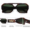 image:imageSOJOS Trendy Aviator Sunglasses for Womens Mens PolarizedHexagonal Square Double Bridge Designer Inspired Sun Glasses SJ2288TortoiseGreen