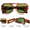 image:imageSOJOS Trendy Aviator Sunglasses for Womens Mens PolarizedHexagonal Square Double Bridge Designer Inspired Sun Glasses SJ2288Yellow