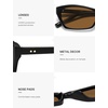 image:imageSOJOS Trendy Cat Eye Polarized Sunglasses for Women Men Retro 90s Y2K Small Thin Rectangle Sunnies SJ2670BlackBrown