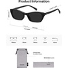 image:imageSOJOS Trendy Cat Eye Polarized Sunglasses for Women Men Retro 90s Y2K Small Thin Rectangle Sunnies SJ2670BlackGrey