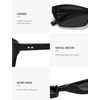 image:imageSOJOS Trendy Cat Eye Polarized Sunglasses for Women Men Retro 90s Y2K Small Thin Rectangle Sunnies SJ2670BlackGrey