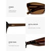 image:imageSOJOS Trendy Cat Eye Polarized Sunglasses for Women Men Retro 90s Y2K Small Thin Rectangle Sunnies SJ2670BrownBrown