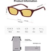 image:imageSOJOS Trendy Cat Eye Polarized Sunglasses for Women Men Retro 90s Y2K Small Thin Rectangle Sunnies SJ2670Dark RedYellow Tint