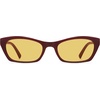 image:imageSOJOS Trendy Cat Eye Polarized Sunglasses for Women Men Retro 90s Y2K Small Thin Rectangle Sunnies SJ2670Dark RedYellow Tint