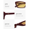 image:imageSOJOS Trendy Cat Eye Polarized Sunglasses for Women Men Retro 90s Y2K Small Thin Rectangle Sunnies SJ2670Dark RedYellow Tint