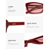 image:imageSOJOS Trendy Cat Eye Polarized Sunglasses for Women Men Retro 90s Y2K Small Thin Rectangle Sunnies SJ2670RedLight Red Tint