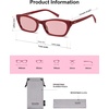 image:imageSOJOS Trendy Cat Eye Polarized Sunglasses for Women Men Retro 90s Y2K Small Thin Rectangle Sunnies SJ2670RedLight Red Tint