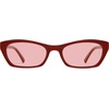 image:imageSOJOS Trendy Cat Eye Polarized Sunglasses for Women Men Retro 90s Y2K Small Thin Rectangle Sunnies SJ2670RedLight Red Tint