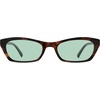 image:imageSOJOS Trendy Cat Eye Polarized Sunglasses for Women Men Retro 90s Y2K Small Thin Rectangle Sunnies SJ2670TortoiseLight Green Tint