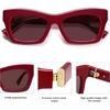 image:imageSOJOS Trendy Cat Eye Polarized Sunglasses for Women Men Retro Chunky Designer Sunnies SJ2339RedLight Red