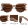 image:imageSOJOS Trendy Cat Eye Round Polarized Sunglasses for Women Fashion UV Protection Sunnies Sunglasses SJ2175Brown