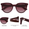 image:imageSOJOS Trendy Cat Eye Round Polarized Sunglasses for Women Fashion UV Protection Sunnies Sunglasses SJ2175Burgundy