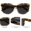 image:imageSOJOS Trendy Cat Eye Round Polarized Sunglasses for Women Fashion UV Protection Sunnies Sunglasses SJ2175Green Tortoise