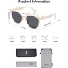 image:imageSOJOS Trendy Cat Eye Round Polarized Sunglasses for Women Fashion UV Protection Sunnies Sunglasses SJ2175Light Beige