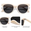 image:imageSOJOS Trendy Cat Eye Round Polarized Sunglasses for Women Fashion UV Protection Sunnies Sunglasses SJ2175Light Beige