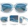 image:imageSOJOS Trendy Cat Eye Round Polarized Sunglasses for Women Fashion UV Protection Sunnies Sunglasses SJ2175Light Blue