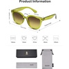 image:imageSOJOS Trendy Cat Eye Round Polarized Sunglasses for Women Fashion UV Protection Sunnies Sunglasses SJ2175Light Yellow