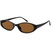 image:imageSOJOS Trendy Cat Eye Womens SunglassesRetro Skinny Chic Narrow Oval 90s Slim Small Cute Sunnies SJ2753BlackBrown