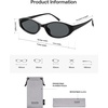 image:imageSOJOS Trendy Cat Eye Womens SunglassesRetro Skinny Chic Narrow Oval 90s Slim Small Cute Sunnies SJ2753BlackGrey